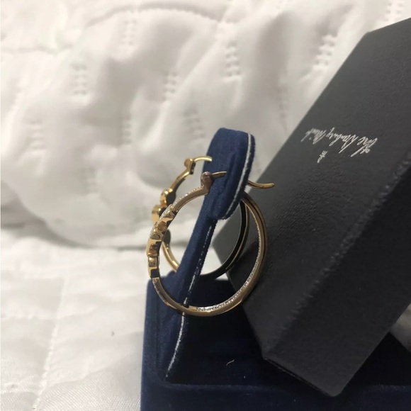 Danbury Mint Three Heart Earrings Gold And Diamond Gift Idea - Picture 2 of 4